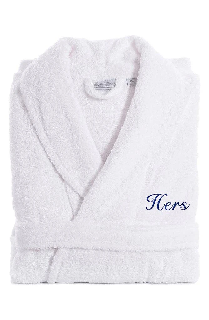 Embroidered 'Hers' Terry Bathrobe 商品