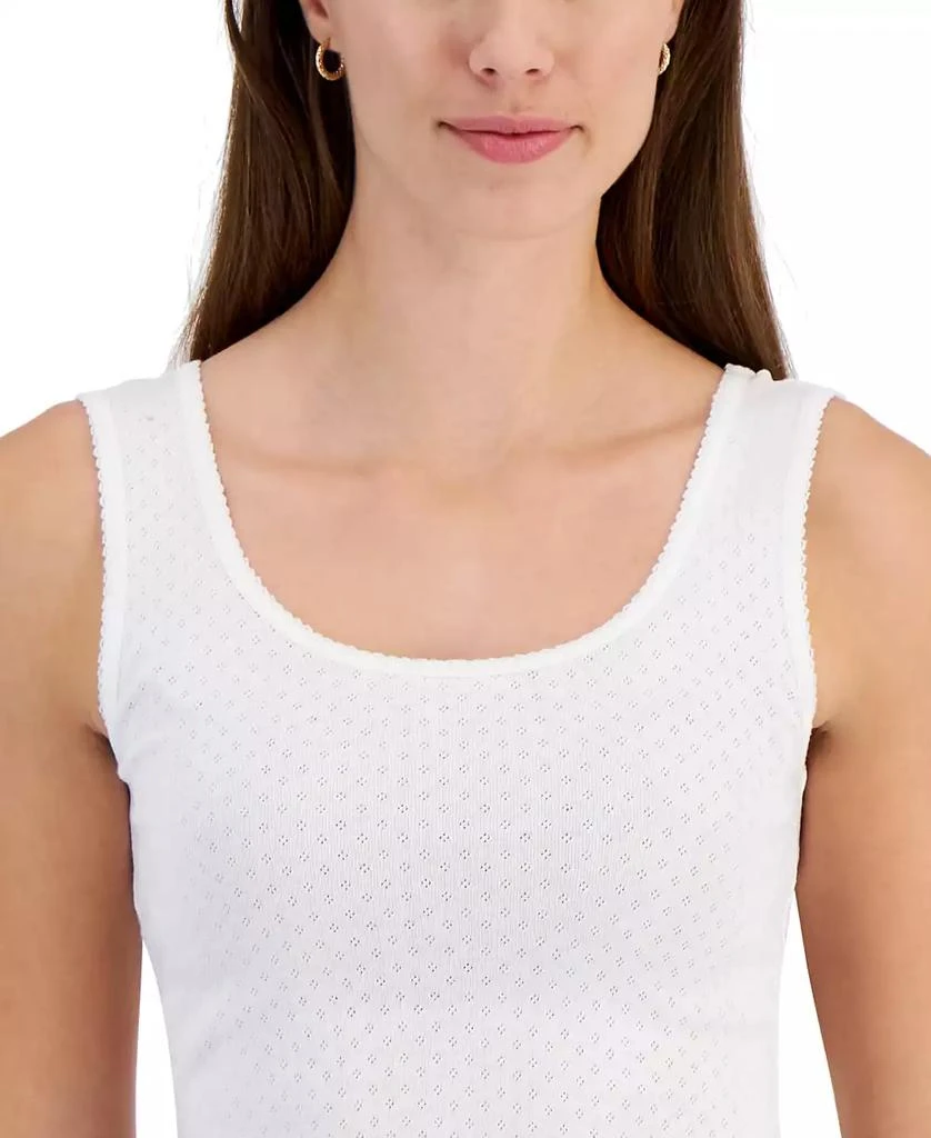 商品Charter Club|Women's Cotton Pointelle Tank Top, Created for Macy's,价格¥94,第2张图片详细描述