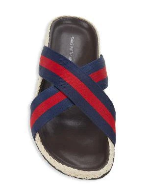 Frazer Webbing-Strap & Raffia Crossover Sandals 商品
