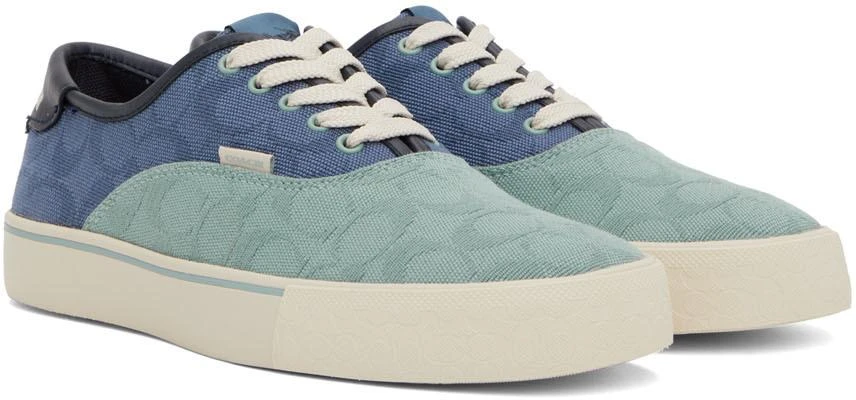 商品Coach|Blue Canvas Sneakers,价格¥512,第4张图片详细描述