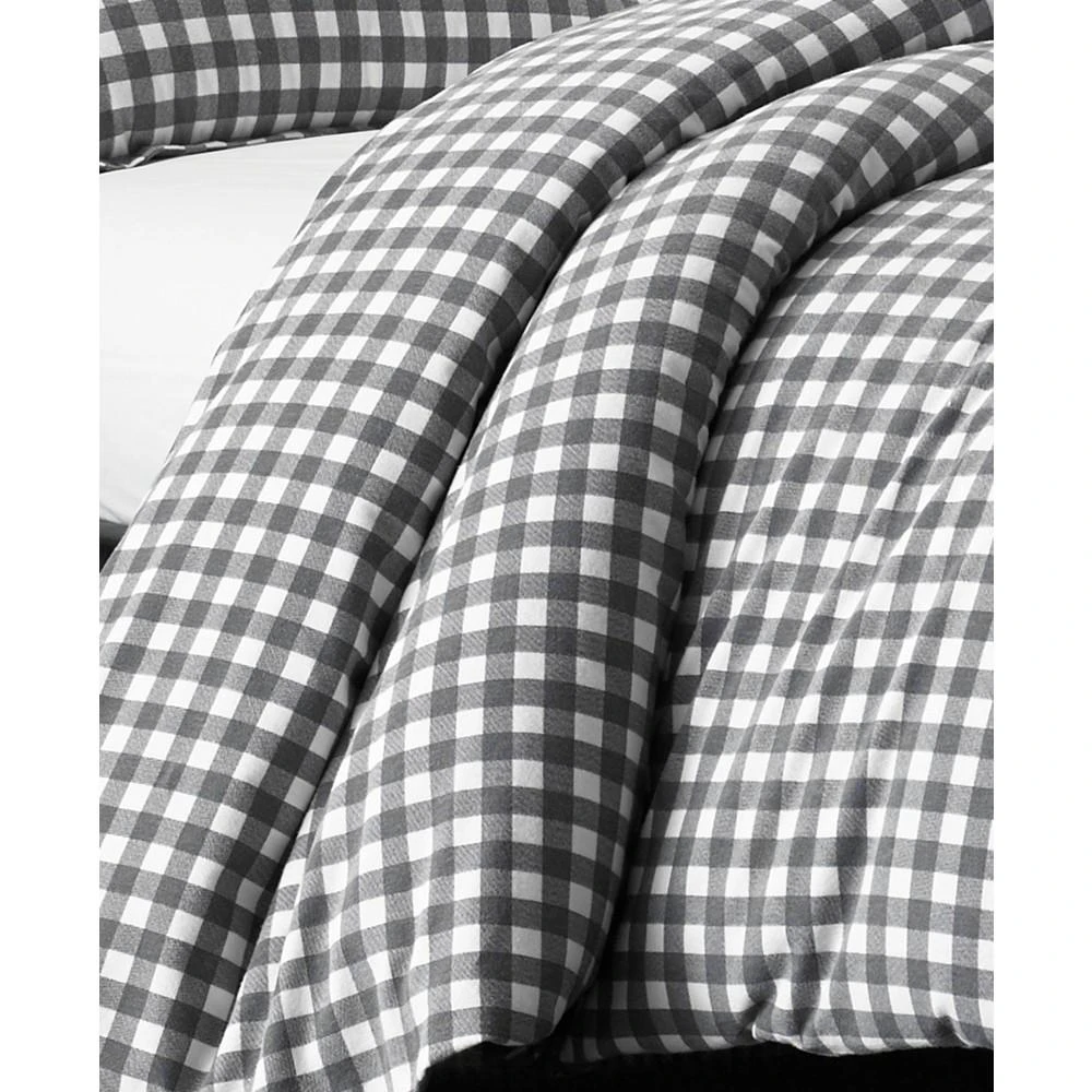 商品Eddie Bauer|Preston Grey Cotton Flannel 3 Piece Duvet Cover Set,价格¥1209,第4张图片详细描述