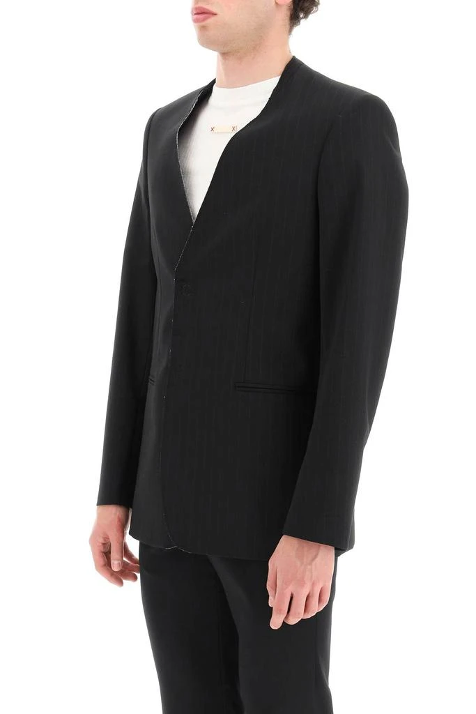 商品MM6|Mm6 maison margiela collarless pinstripe blazer,价格¥2961,第4张图片详细描述