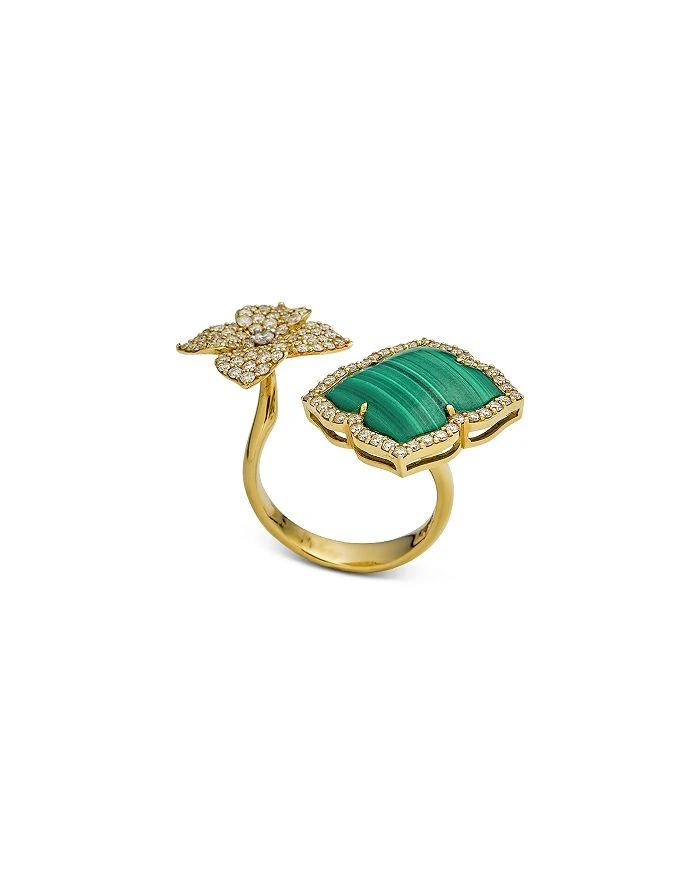 商品Piranesi|18K Yellow Gold Double Capri Fiore Ring with Malachite and Diamonds,价格¥53620,第2张图片详细描述