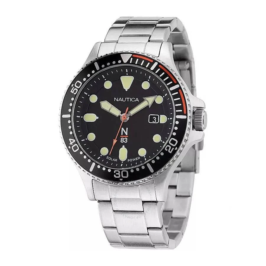 商品Nautica|Cocoa Beach Solar-Powered Black Dial Men's Watch NAPCBS307,价格¥588,第1张图片