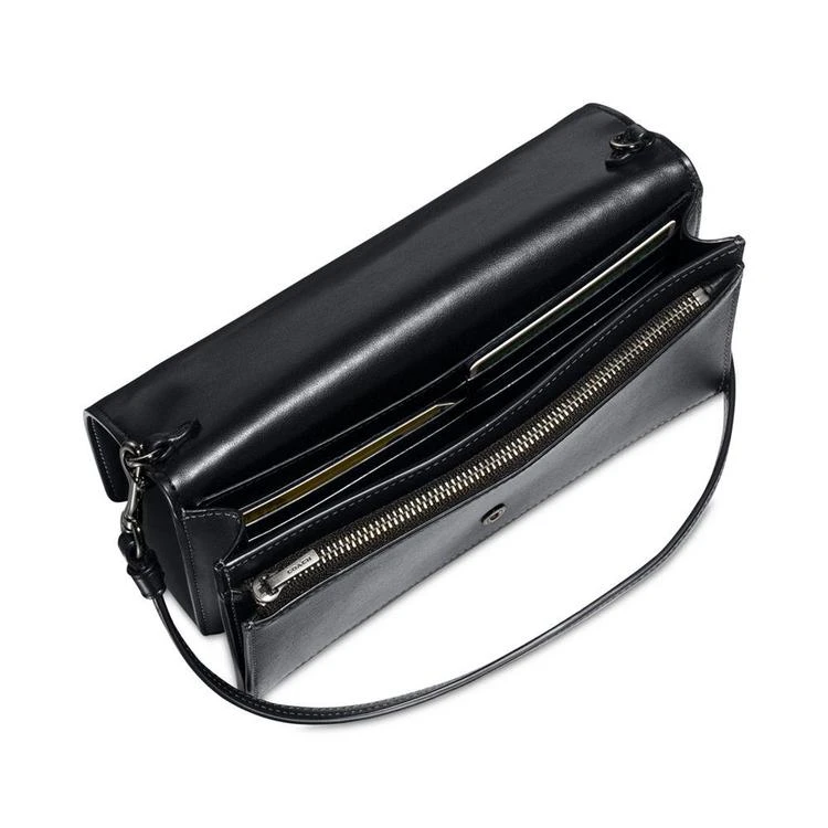 商品Coach|Foldover Crossbody Clutch in Glovetanned Leather with Tea Rose Tooling,价格¥1226,第2张图片详细描述