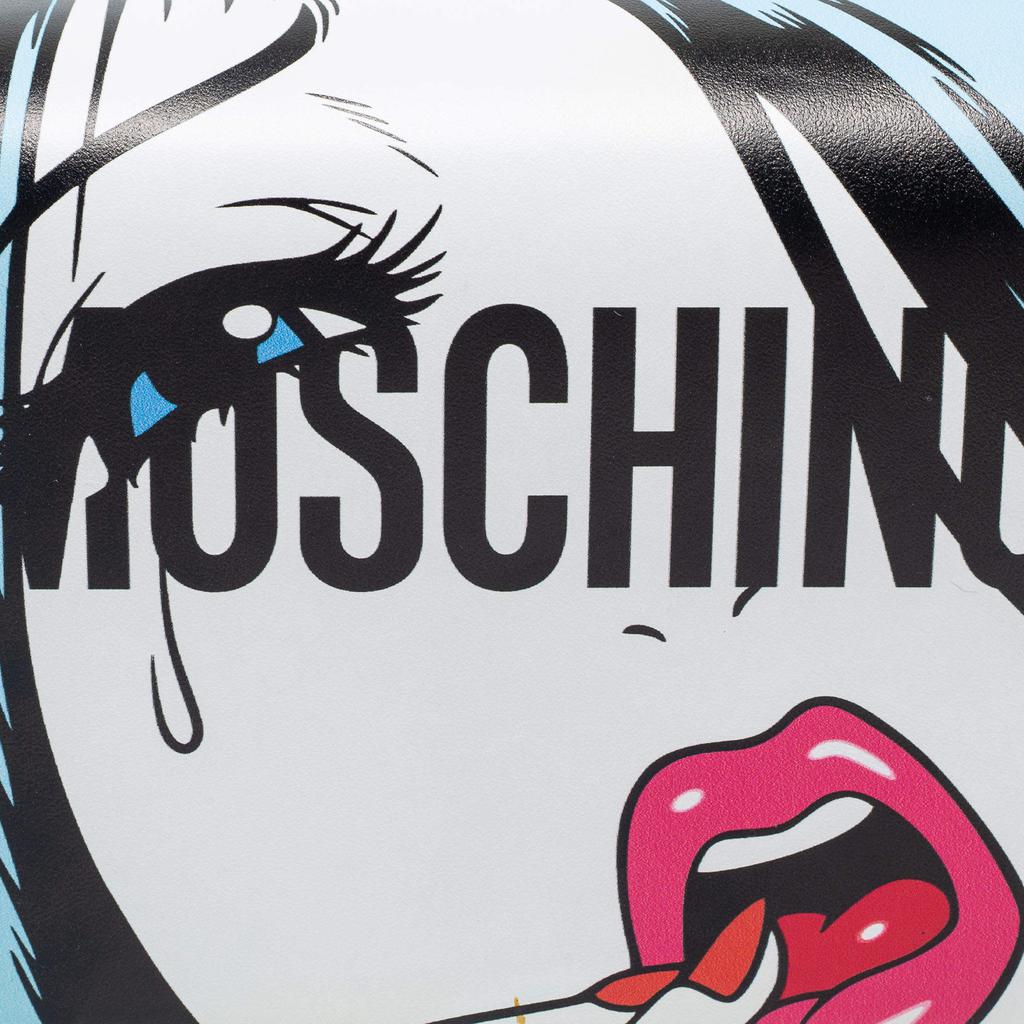 Moschino Black Leather Eyes Capsule Flap Crossbody Bag商品第5张图片规格展示