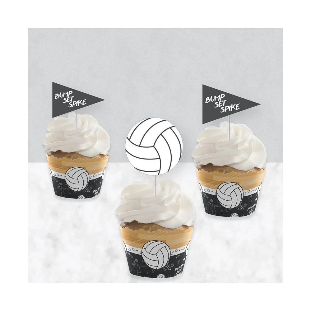 商品Big Dot of Happiness|Bump, Set, Spike - Volleyball - Cupcake Wrappers &Treat Picks Kit - 24 Ct,价格¥164,第3张图片详细描述