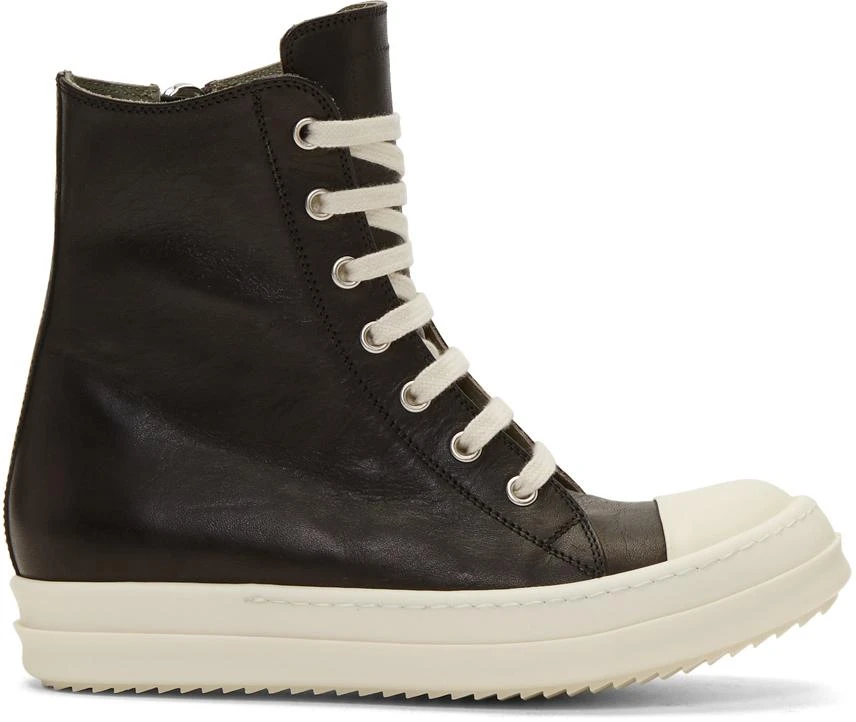 商品Rick Owens|Black & Off-White High-Top 运动鞋,价格¥5321,第1张图片