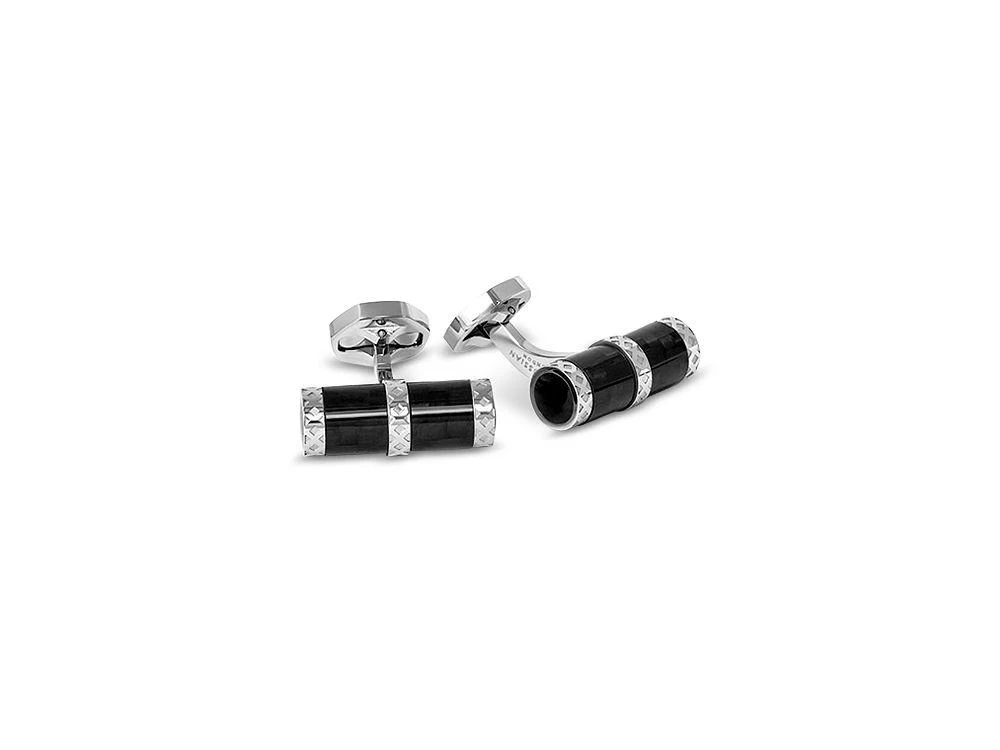 商品Tateossian|Carbon Regalia Cylinder Cufflinks,价格¥2492,第1张图片