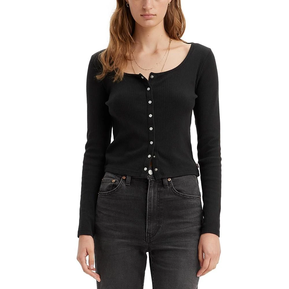 商品Levi's|Women's Britt Slim Fit Long-Sleeve Snap-Front Top,价格¥152,第1张图片