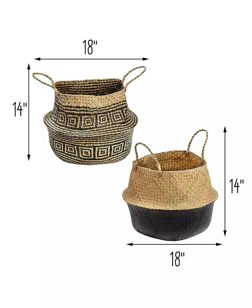 商品Honey Can Do|Set of 2 Folding Seagrass Belly Baskets,价格¥886,第2张图片详细描述