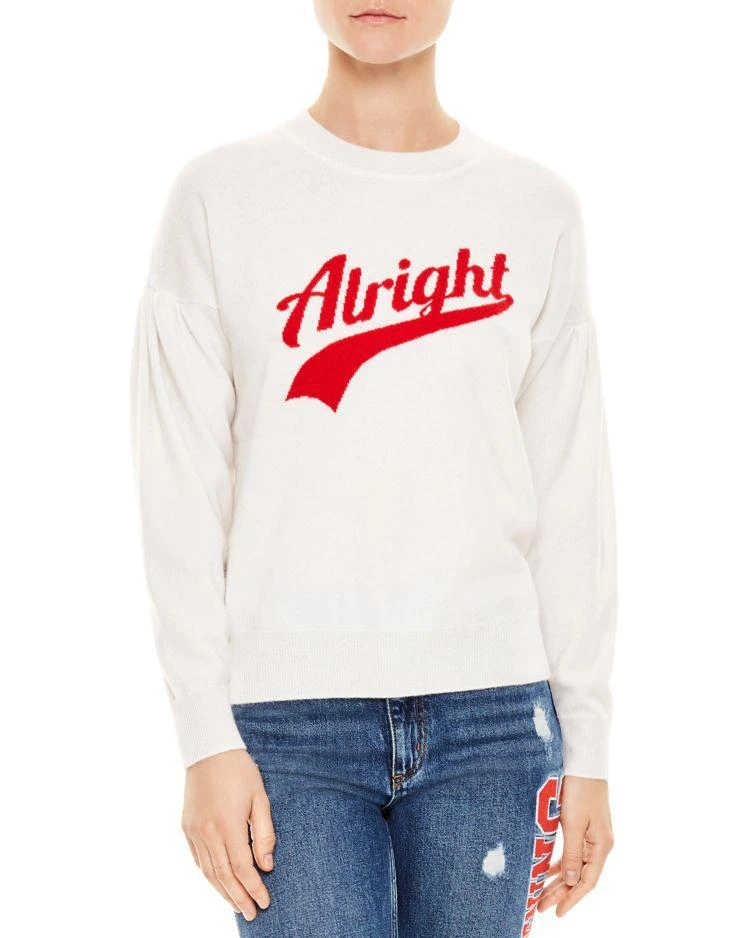 商品Sandro|Ola Wool & Cashmere "Alright" Graphic Sweater,价格¥1016,第1张图片