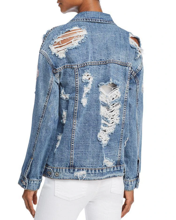 商品Sunset & Spring|Distressed & Destroyed Sequin-Appliqu&eacute; Denim Jacket,价格¥537,第3张图片详细描述