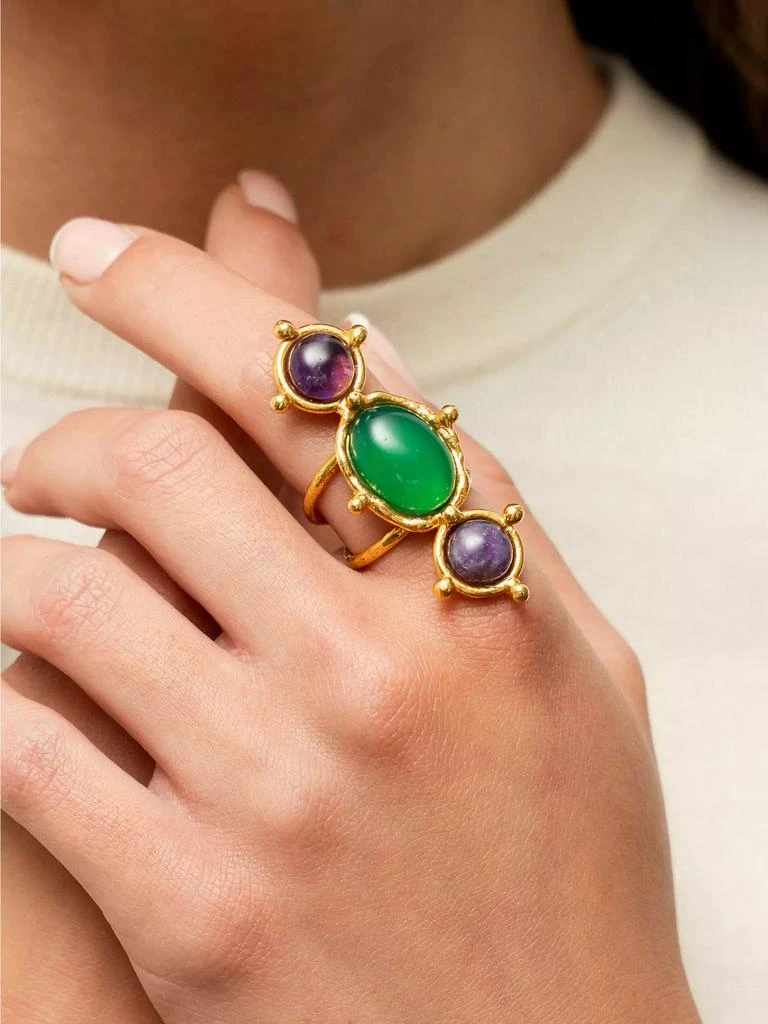 商品Sylvia Toledano|Cleo 22K-Gold-Plated, Amethyst & Green Onyx Ring,价格¥2061,第2张图片详细描述