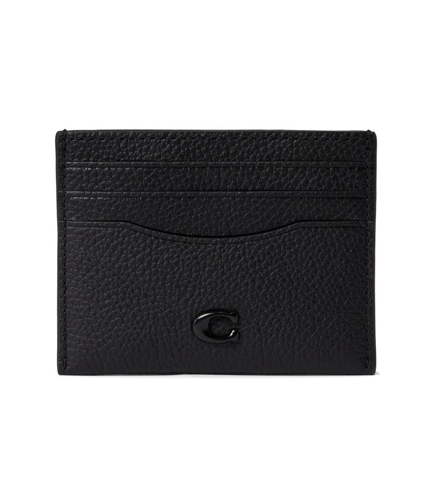 商品Coach|Flat Card Case in Pebble Leather w/ Sculpted C Hardware Branding,价格¥560,第1张图片