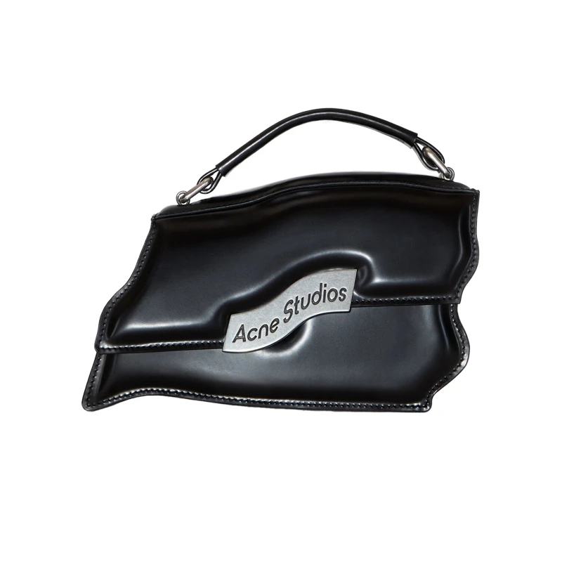 商品Acne Studios|23新款女士迷你黑色皮波浪状异形斜挎包,价格¥8839,第1张图片