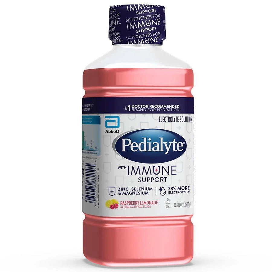 商品Pedialyte|Immune Support Electrolyte Solution, Hydration Drink Raspberry Lemonade,价格¥65,第4张图片详细描述