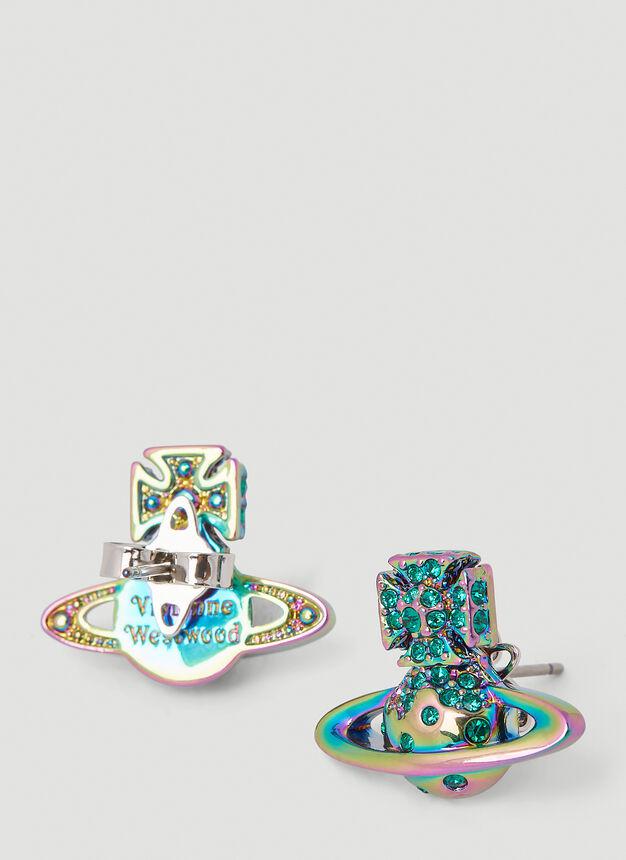 Porfiro Bas Relief Stud Earrings in Green商品第2张图片规格展示