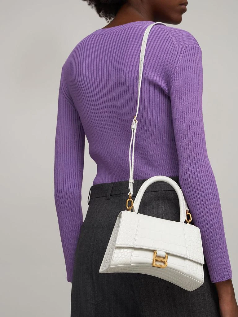 商品Balenciaga|Hourglass Croc Embossed Leather Bag,价格¥22997,第2张图片详细描述