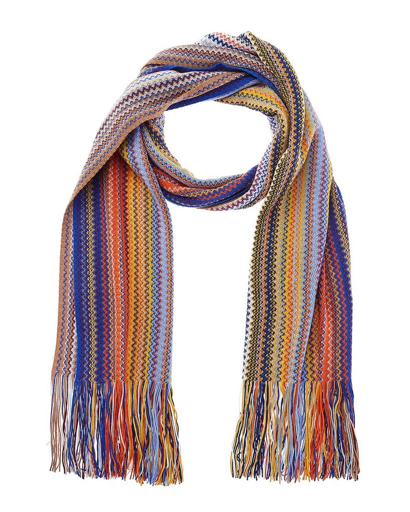 Missoni Wool-Blend Scarf, Blue商品第1张图片规格展示