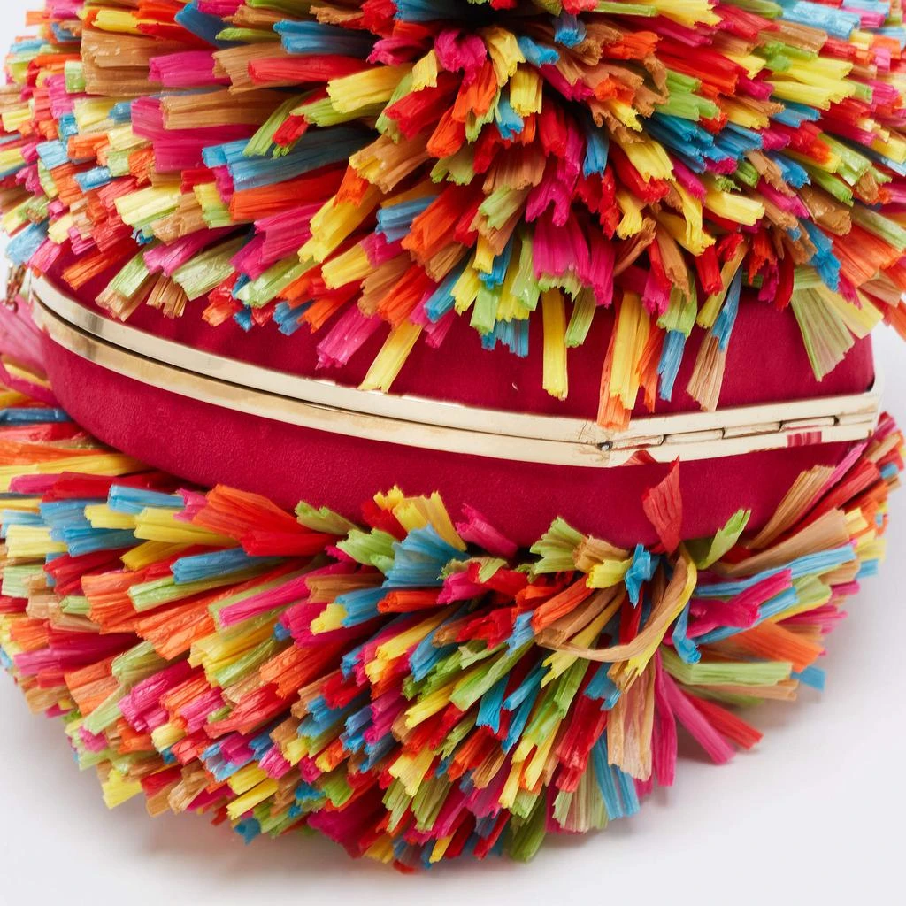 Charlotte Olympia Multicolor Straw and Suede Fiesta Chain Clutch Bag 商品