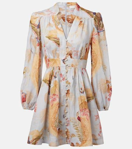 商品Zimmermann|Ascension花卉亚麻迷你连衣裙,价格¥7714,第1张图片