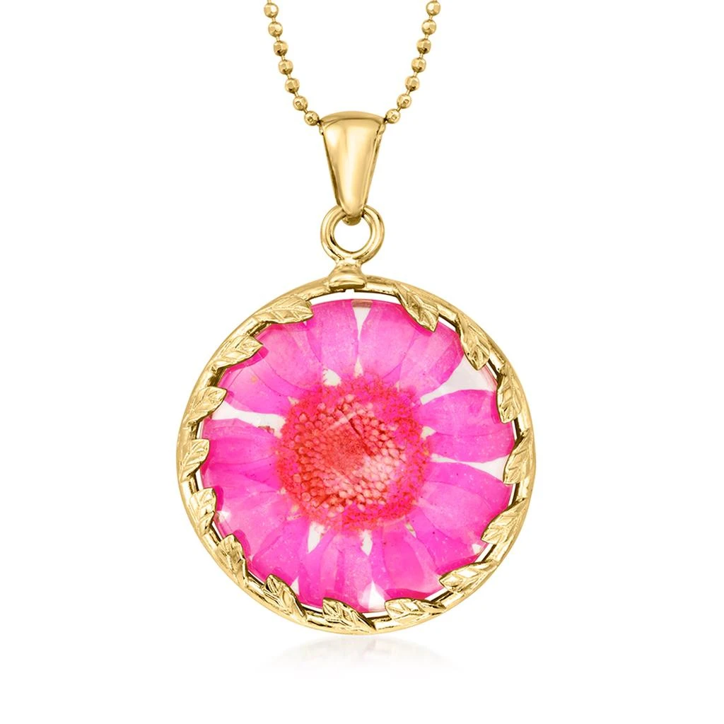 商品Ross-Simons|Ross-Simons Italian Dried Flower Pendant Necklace in 18kt Gold Over Sterling,价格¥787,第1张图片