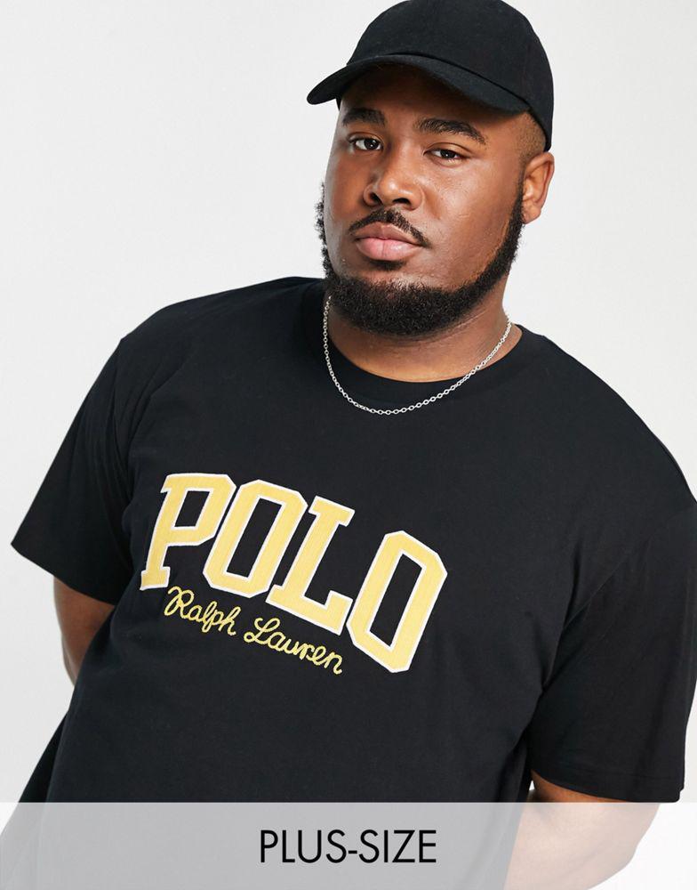 Polo Ralph Lauren Big & Tall large logo t-shirt in black商品第1张图片规格展示
