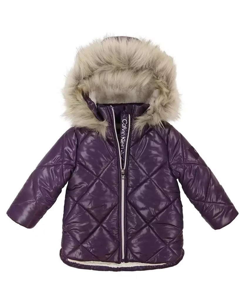 商品Calvin Klein|Baby Girl Diamond Quilt Puffer Jacket,价格¥304,第1张图片