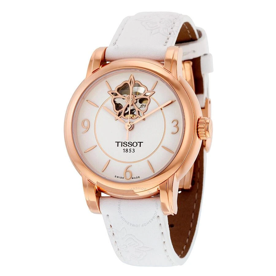 商品Tissot|心媛系列珍珠贝母镂空花朵真皮表带腕表 T0502073701704,价格¥2518,第1张图片