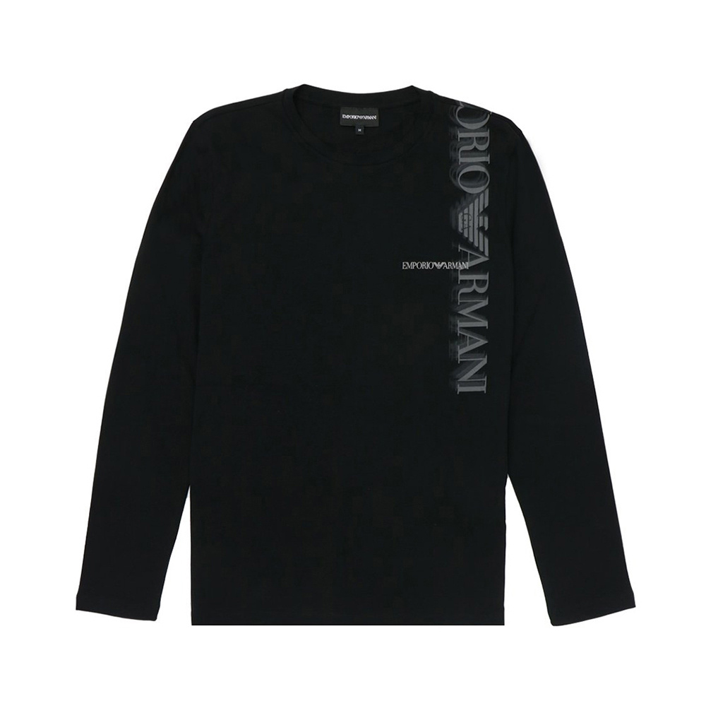 商品[国内直发] Emporio Armani|EMPORIO ARMANI 男士浅黑色长袖T恤P1T22J-P1Q4J-999,价格¥883,第1张图片