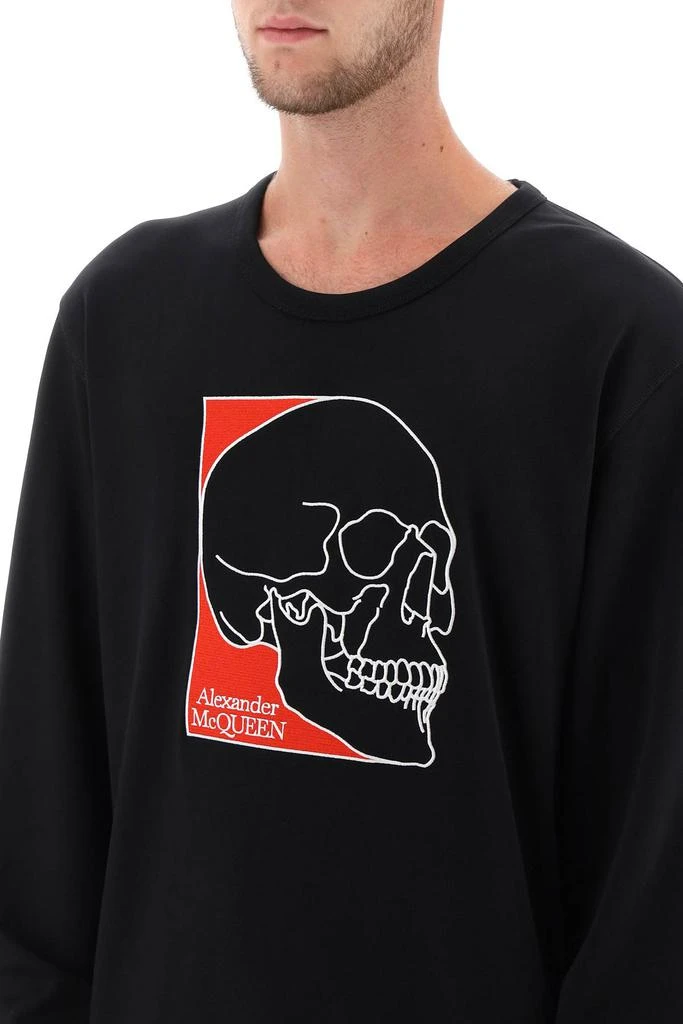 商品Alexander McQueen|crew-neck sweatshirt with skull embroidery,价格¥1219,第4张图片详细描述