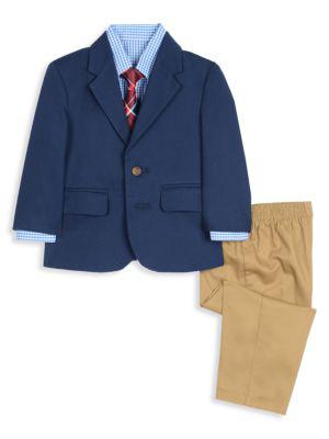 Baby Boy's 4-PieceTwill Blazer Set商品第3张图片规格展示