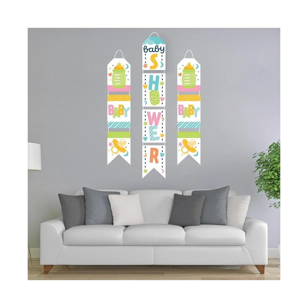 商品Big Dot of Happiness|Colorful Baby Shower - Hanging Vertical Paper Door Banners - Indoor Door Decor,价格¥157,第3张图片详细描述