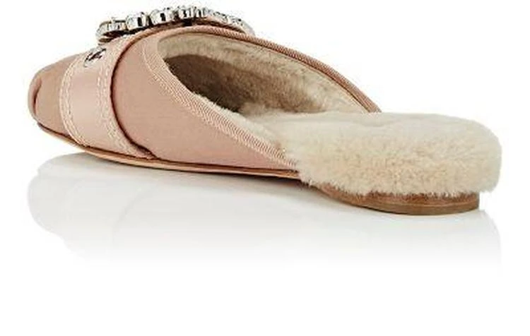 商品Miu Miu|Embellished-Buckle Satin Slippers,价格¥2521,第3张图片详细描述