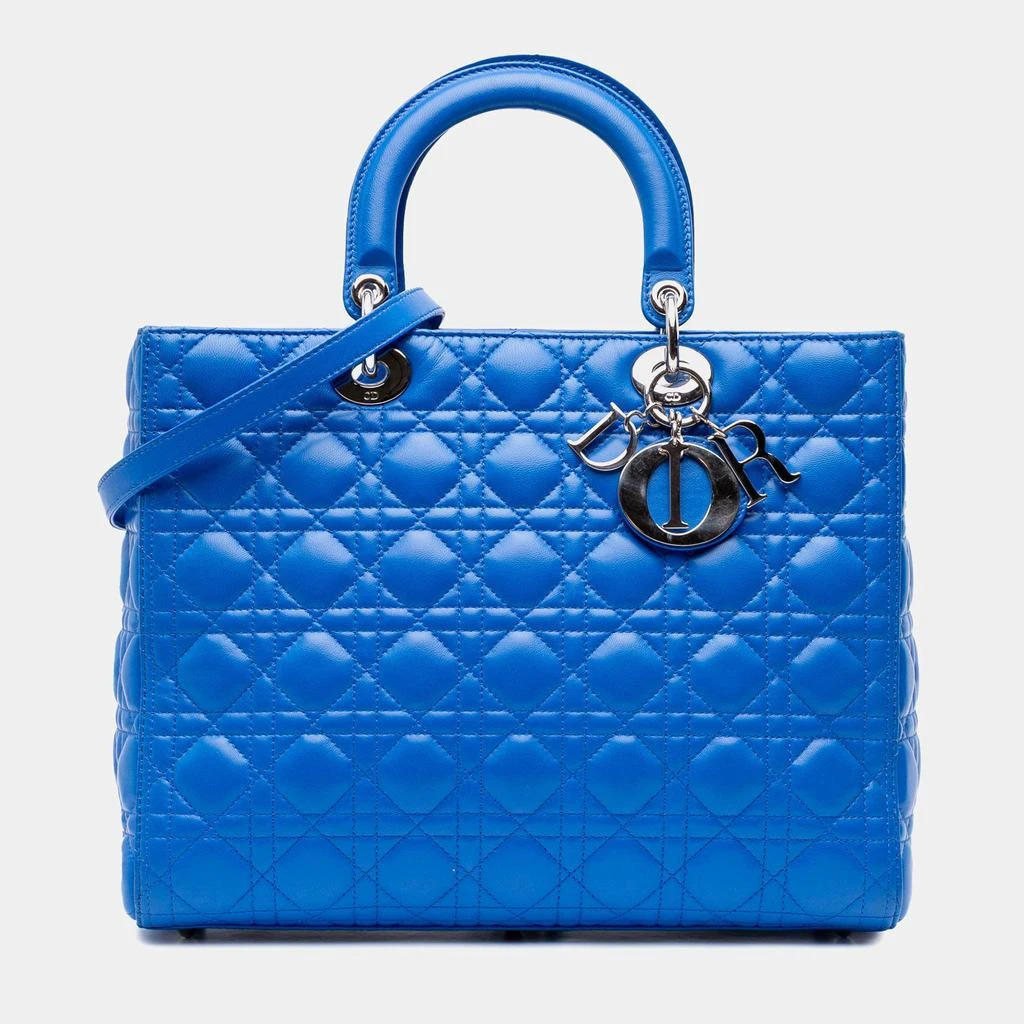 商品[二手商品] Dior|Dior Blue Lambskin Cannage Large  Lady Dior,价格¥20865,第1张图片