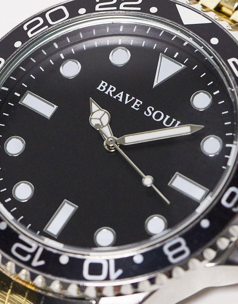 Brave Soul chunky bracelet watch in gold and silver商品第3张图片规格展示