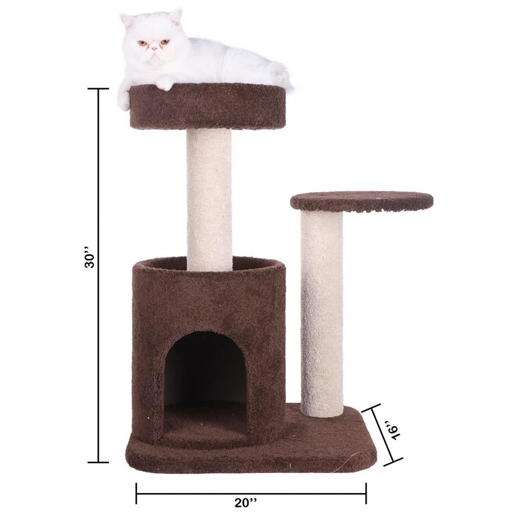 Carpeted Real Wood Cat Tree Condo 商品