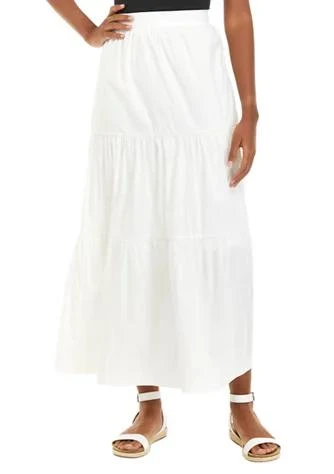 商品Tahari|Tiered Cotton Skirt,价格¥311,第1张图片