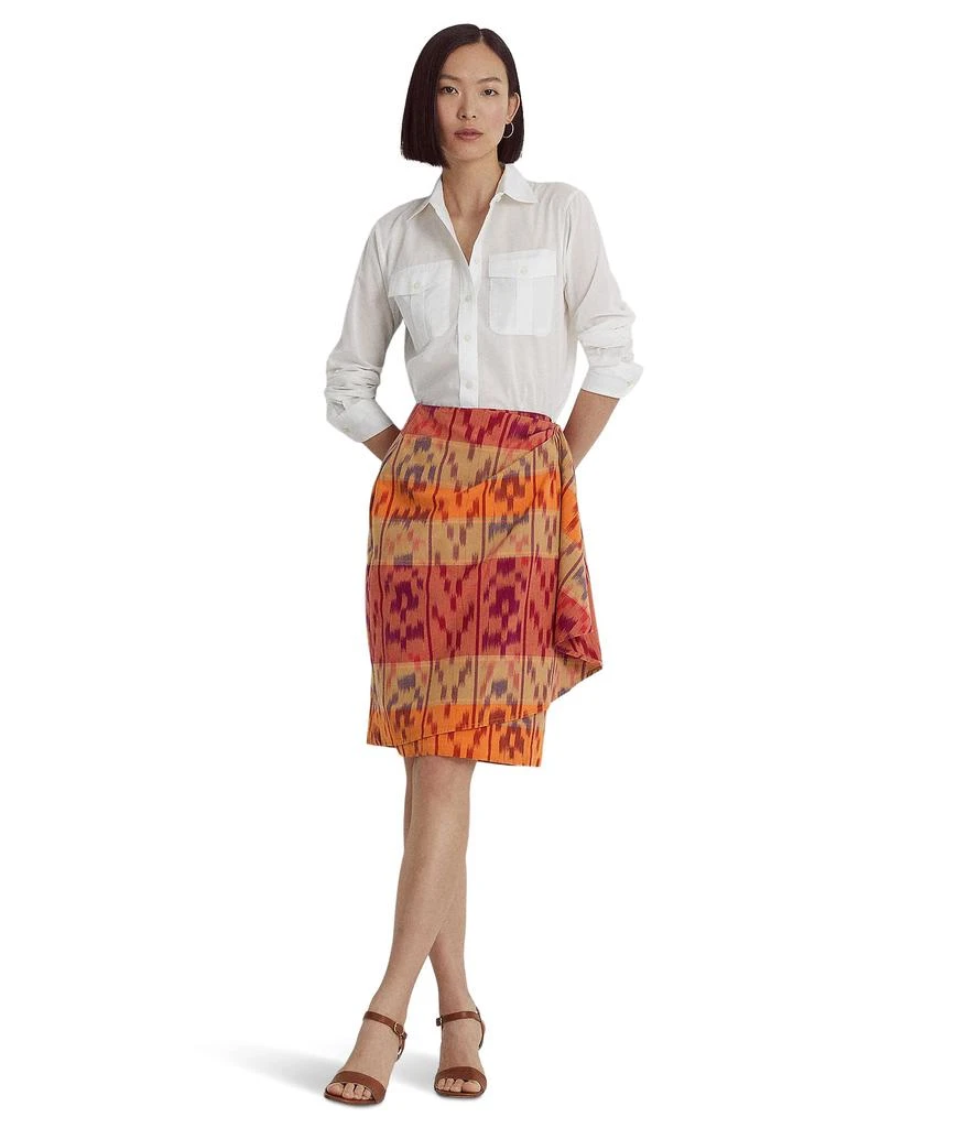 商品Ralph Lauren|Petite Geo-Motif Cotton-Linen Wrap Skirt,价格¥983,第1张图片