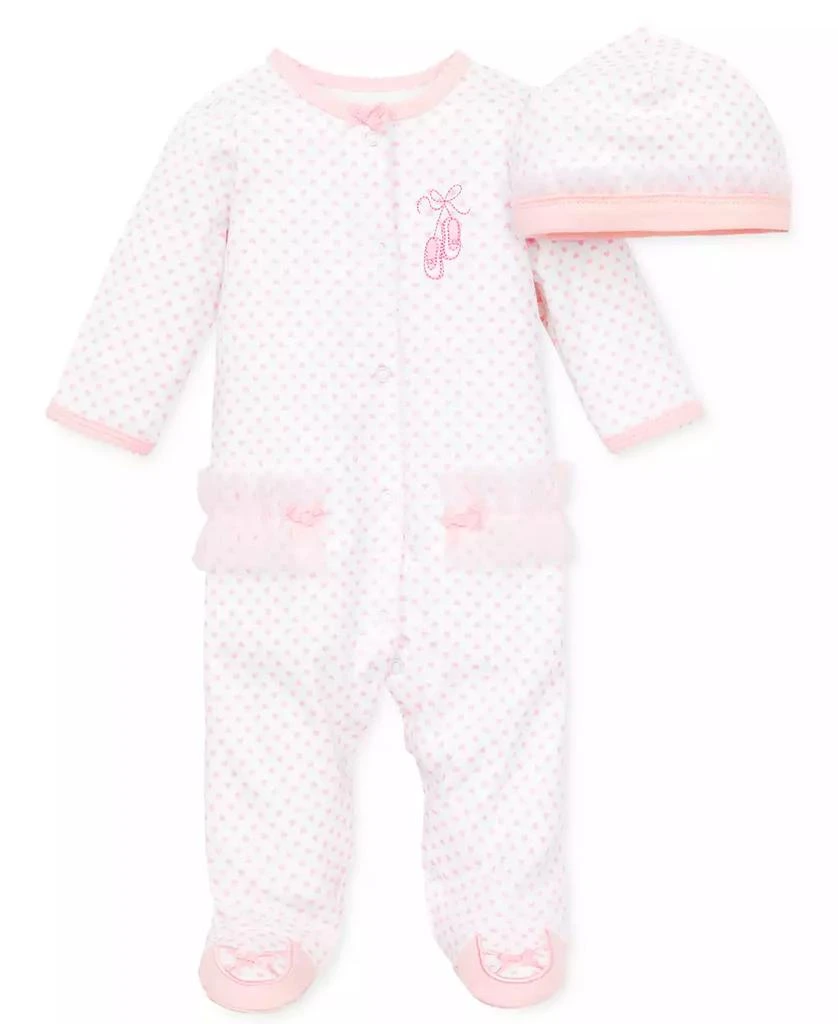 商品Little Me|Baby Girls Ballerina Coverall with Matching Hat, 2 Piece Set,价格¥99,第1张图片