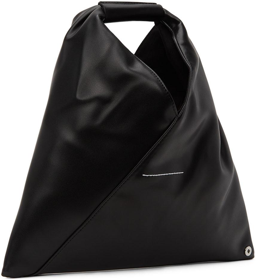 SSENSE Exclusive Black Nano Faux-Leather Triangle Tote商品第3张图片规格展示