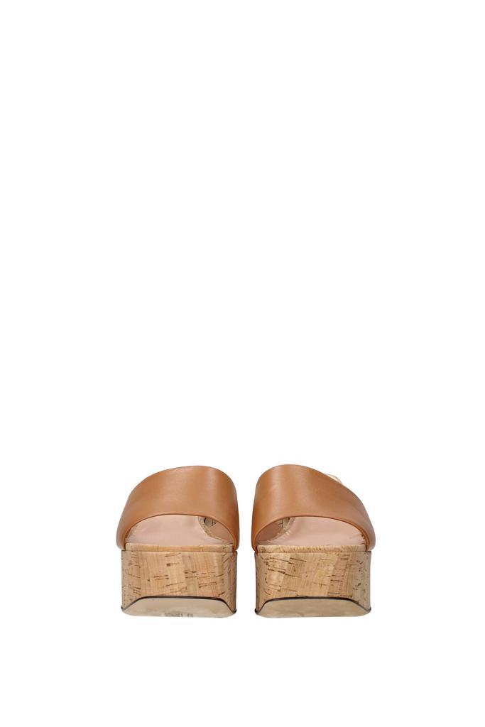 商品Sergio Rossi|Slippers and clogs Leather Brown Camel,价格¥1671,第5张图片详细描述