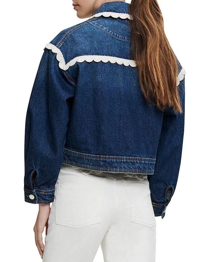 商品Maje|Bakina Crochet Trim Denim Jacket,价格¥2155,第2张图片详细描述