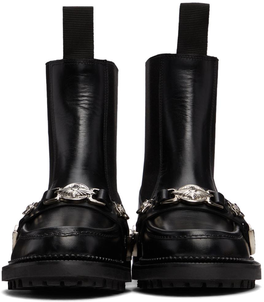 Black Leather Chelsea Ankle Boots商品第2张图片规格展示