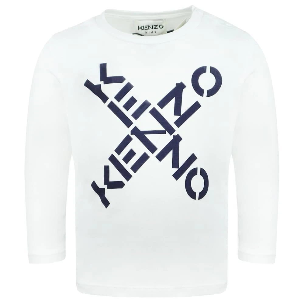 商品Kenzo|White Long Sleeve X Logo T Shirt,价格¥217,第1张图片