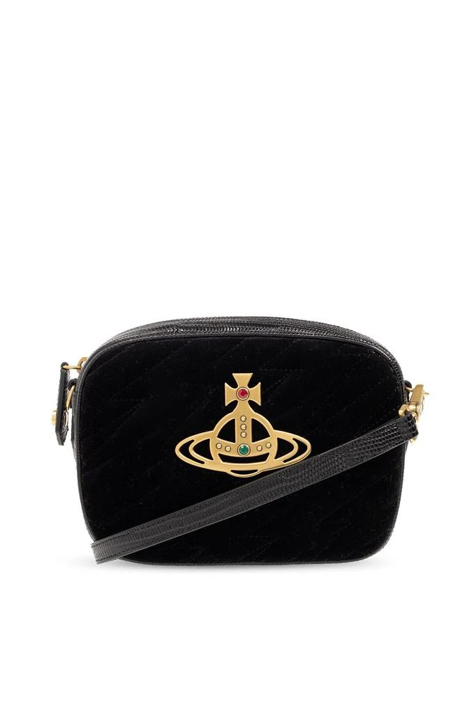 商品Vivienne Westwood|Vivienne Westwood Orb Plaque Zip-Up Shoulder Bag,价格¥2845,第1张图片