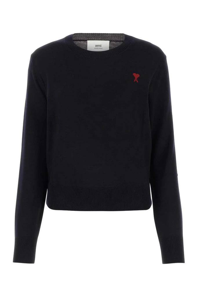 商品AMI|AMI Logo Embroidered Crewneck Knitted Jumper,价格¥1351,第1张图片