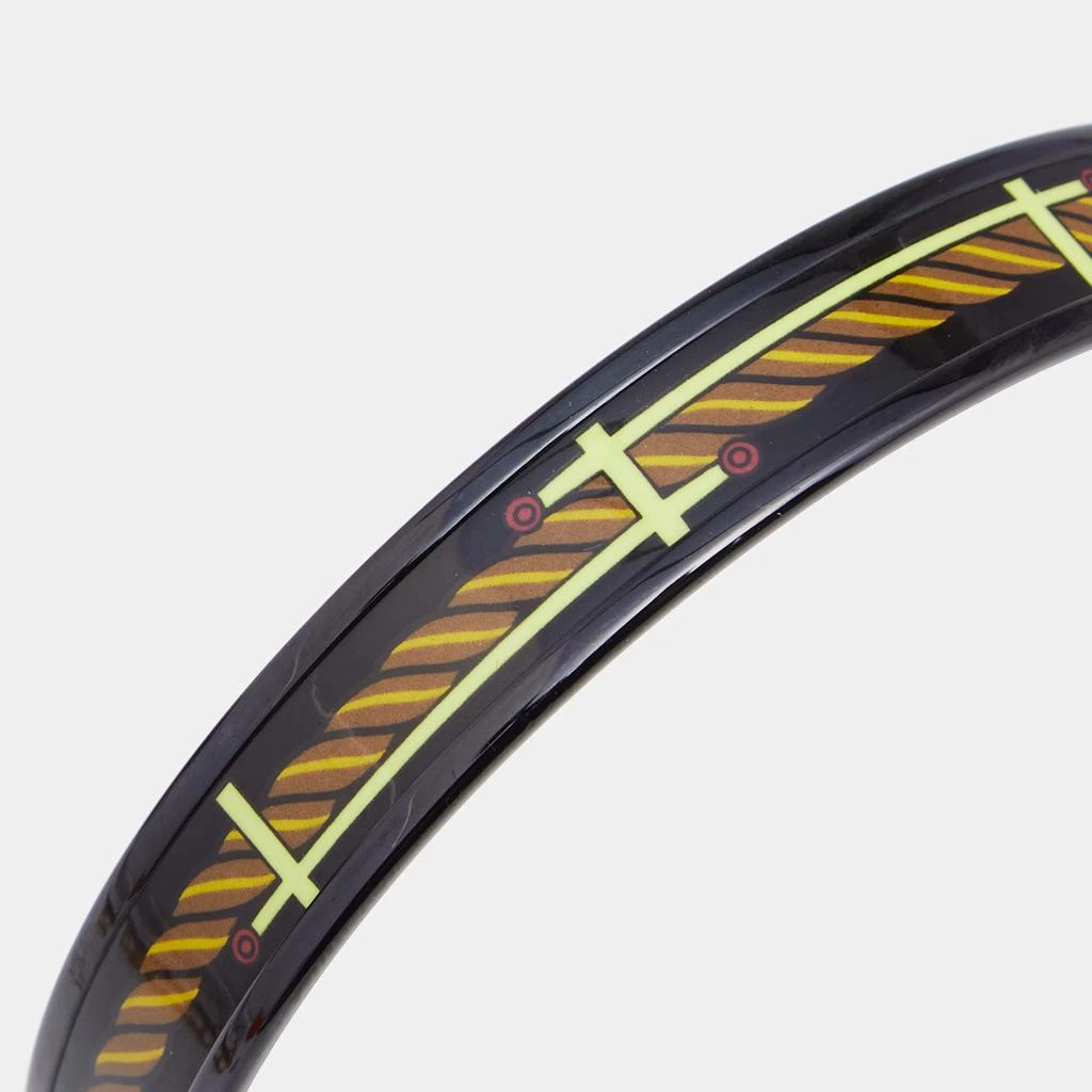 商品[二手商品] Hermes|Hermès 14 Africa Quadrige Narrow Enamel PVD Plated Bangle Bracelet,价格¥3847,第3张图片详细描述