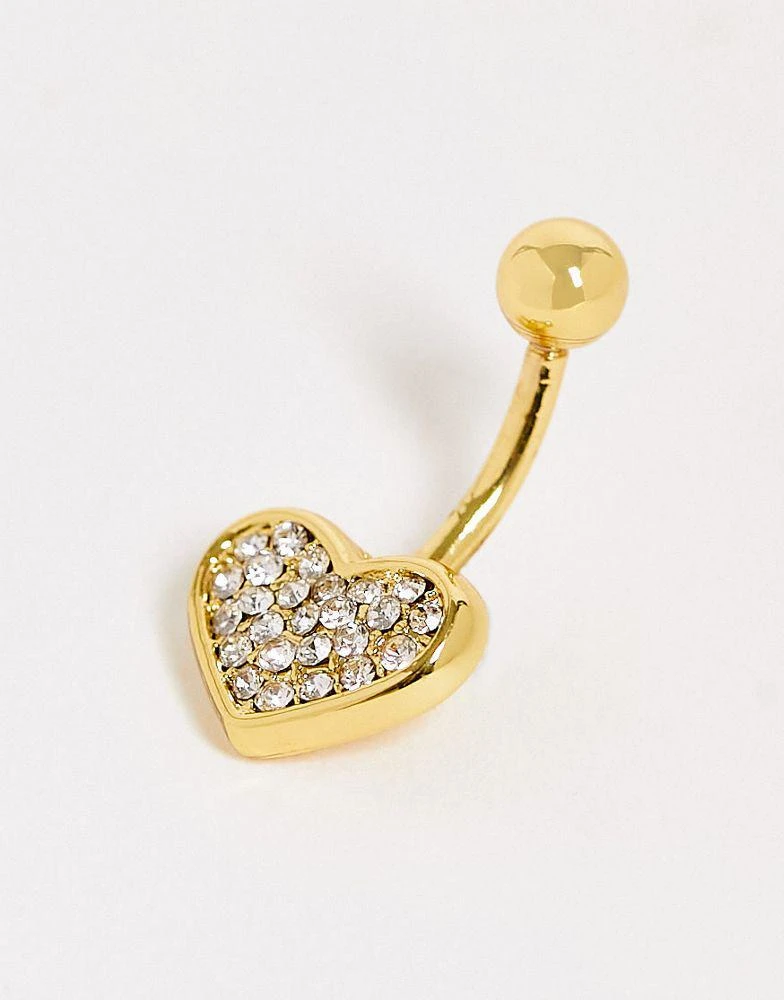 商品ASOS|ASOS DESIGN belly bar with crystal heart,价格¥28,第3张图片详细描述